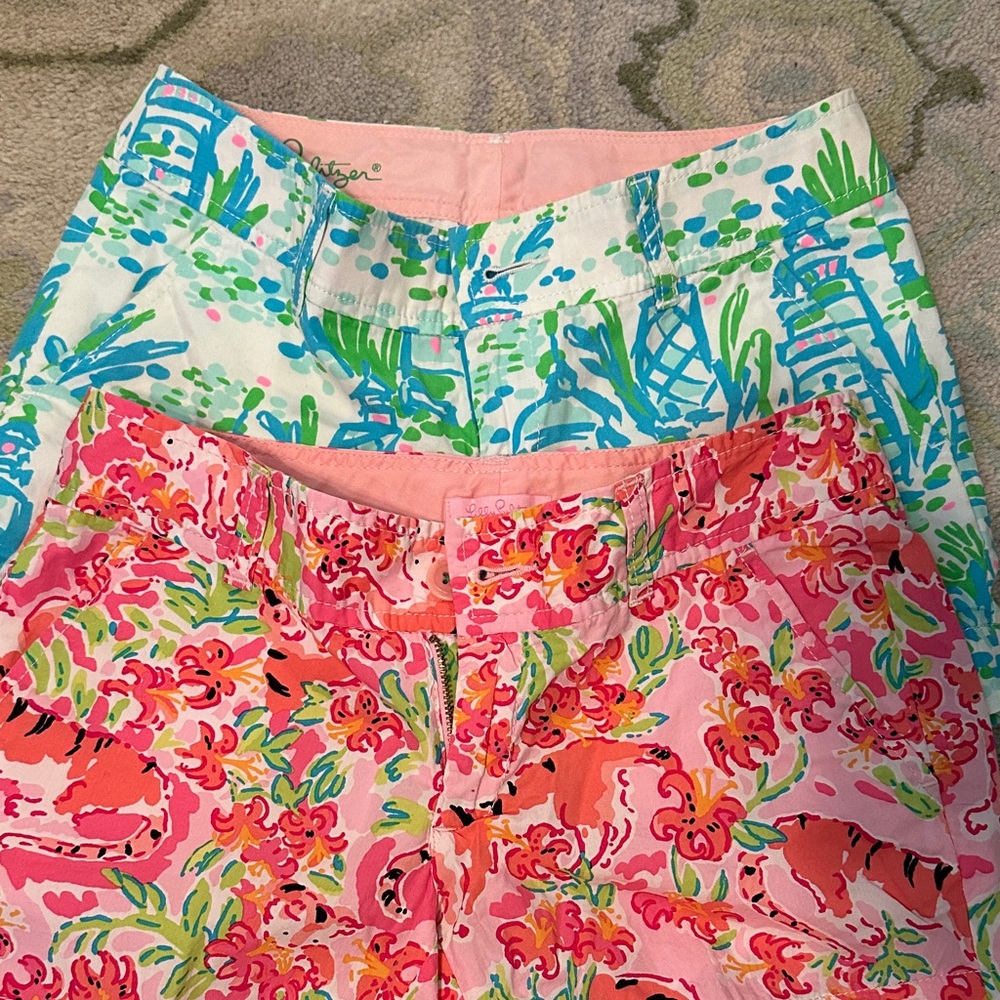 Lilly Pulitzer Callahan Women's Tropical Print Shorts - Pink and Blue
